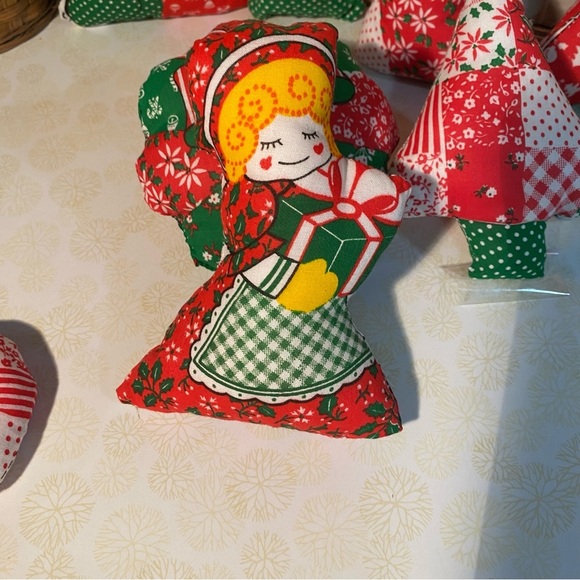 Vintage Christmas Tree Ornaments handmade quilted puffy stuffed tree ornaments - Picture 5 of 8